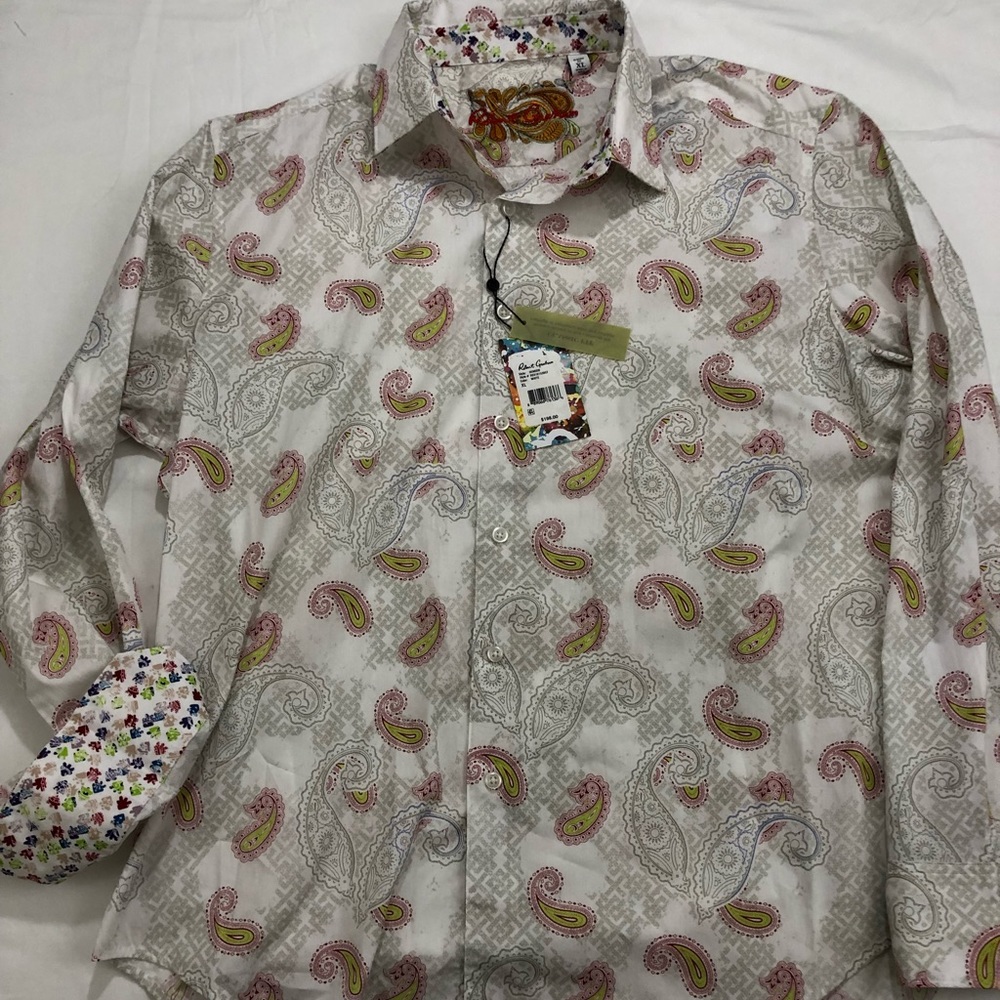 Robert Graham Men’s Dress Shirt Hendon White NWT